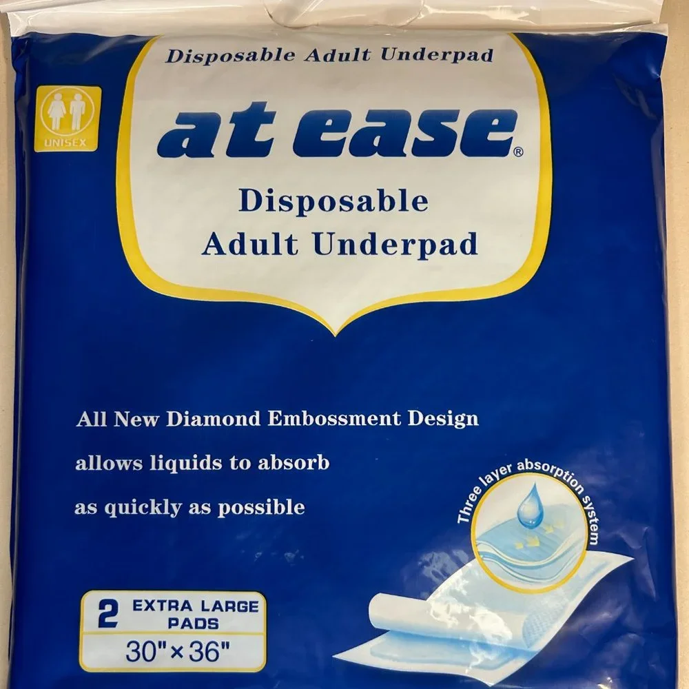 NEW CASE OF 36 Total At Ease Disposable Adult/Pet Underpads